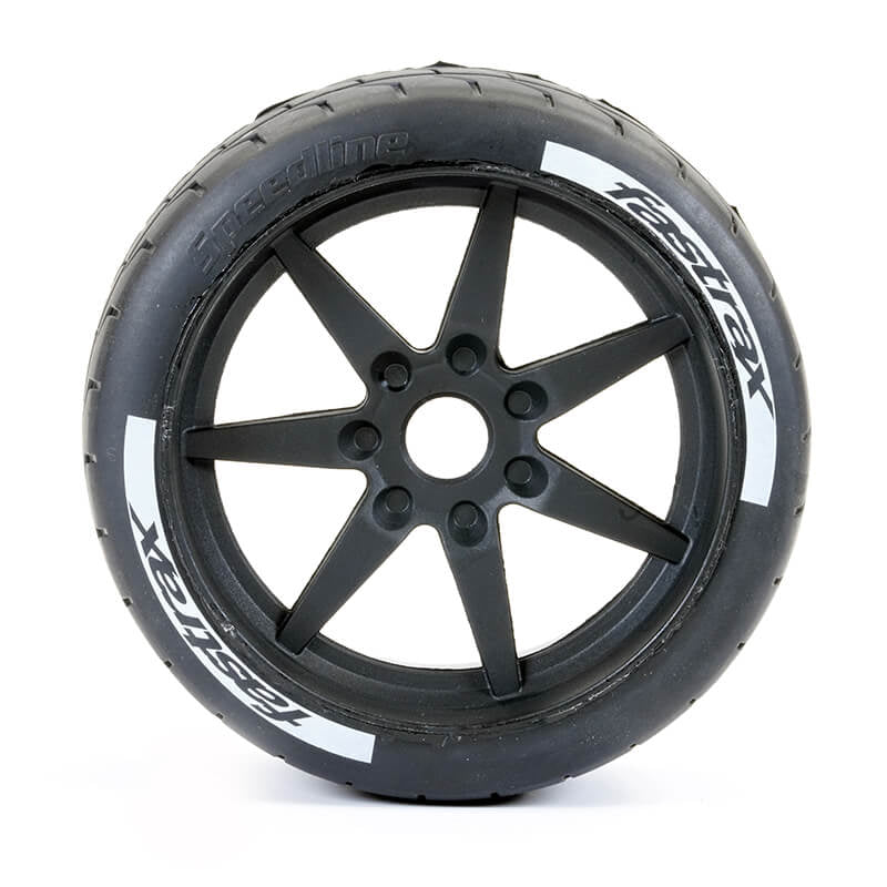 Fastrax Supaforza Wide Rear 45&#176; Tyres/Black 17mm Hex Wheels FAST1018-45