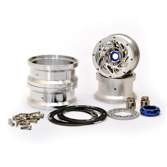 HoBao Dc-1 CNC Alum. Beadlock 1.9" Wheels Silver H230118S