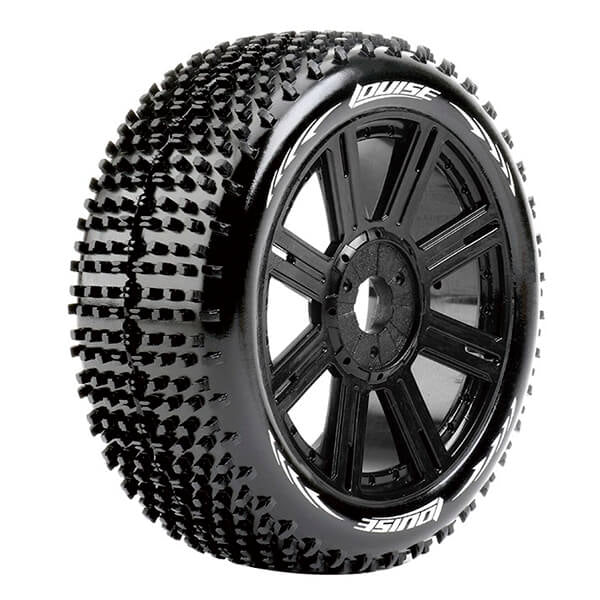 Louise RC B-Hornet 1:8 Fr/Rr Super Soft Hex 17mm Spoke Black L-T3150VB