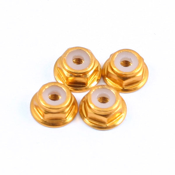 Fastrax M2 Gold Flanged Locknuts 4Pcs FTM2GF