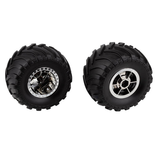 Team Associated MT12 Wheels/Tyres Chrome (Pr) AS41104