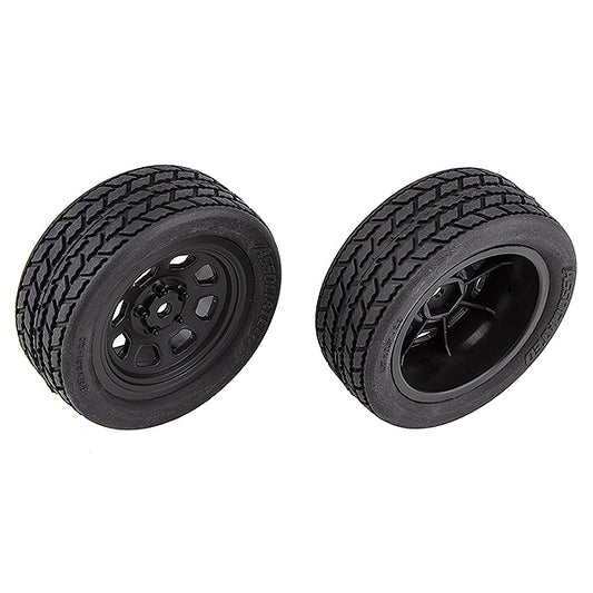 Team Associated SR10 Front Wheels with Street Stock Tyres AS71194