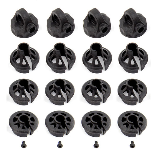 Team Associated B6.1/B74 Shock Caps and Spring Cups AS91814