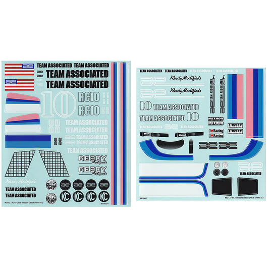 Team Associated RC10cc Decal Sheet AS6312