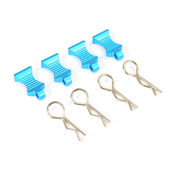 Fastrax Pro Aluminium Easypull Tabs & Bodyclips (4Pc) - Blue FAST206AB