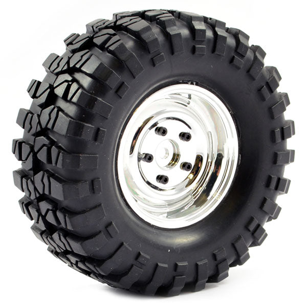 Fastrax 1:10 Crawler Sawblock 1.9 Scale Steel Wheel &#248;108mm (Chrome) FAST1266C