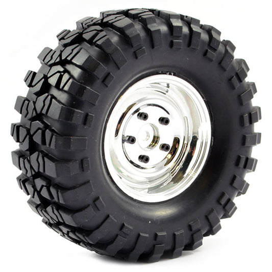 Fastrax 1:10 Crawler Sawblock 1.9 Scale Steel Wheel &#248;108mm (Chrome) FAST1266C