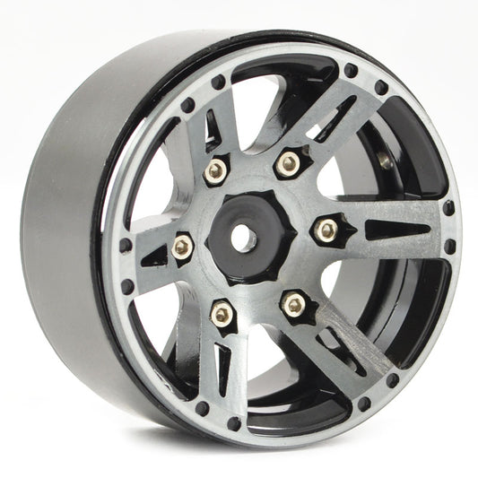 Fastrax 1.9" Heavyweight Split 6-Spoke Alloy Beadlock Wheels Black FAST0146BK