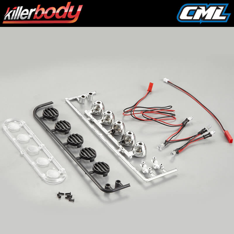 Killerbody Black Spot Lights w/Led Unit Set (5) KB48512