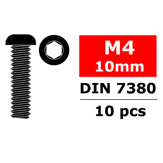 Corally Steel Screws M4 X 10mm Hex Button Head 10pcs C-3003-40-10