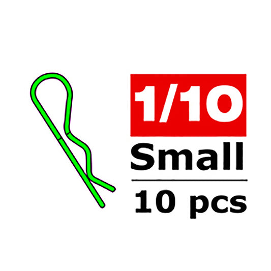 Corally Body Clips 45 Bent Small Green 10pcs C-35100
