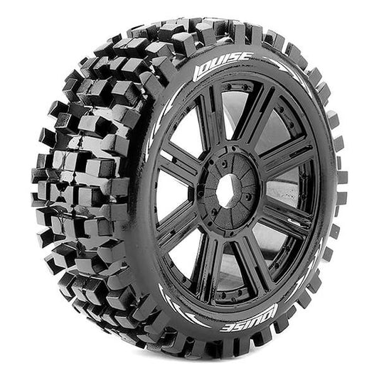Louise RC B-Ulldoze 1:8 Fr/Rr Soft Hex 17mm Spoke Black L-T324SB
