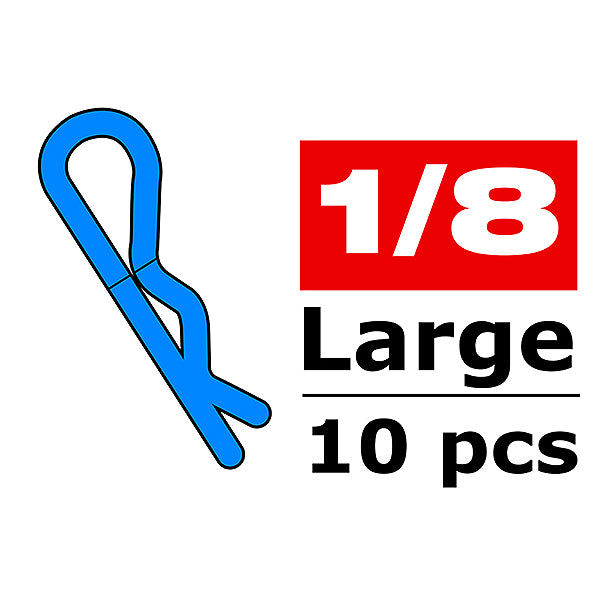 Corally Body Clips 45 Bent Large Blue 10pcs C-35125