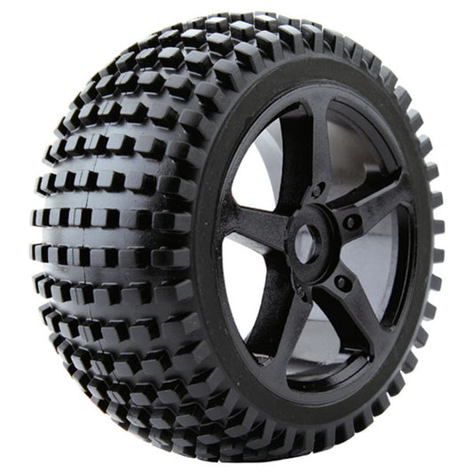 Fastrax 1:8 Truggy Rock MTd On 5-Spoke Black 0 Offset(Pr) FAST1094B-0