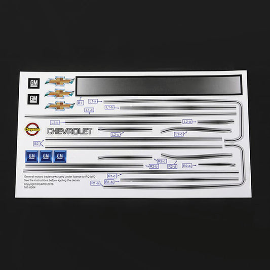 RC4WD Chevrolet Blazer Decal Sheet Set for Chevy Blazer Body Z-B0123