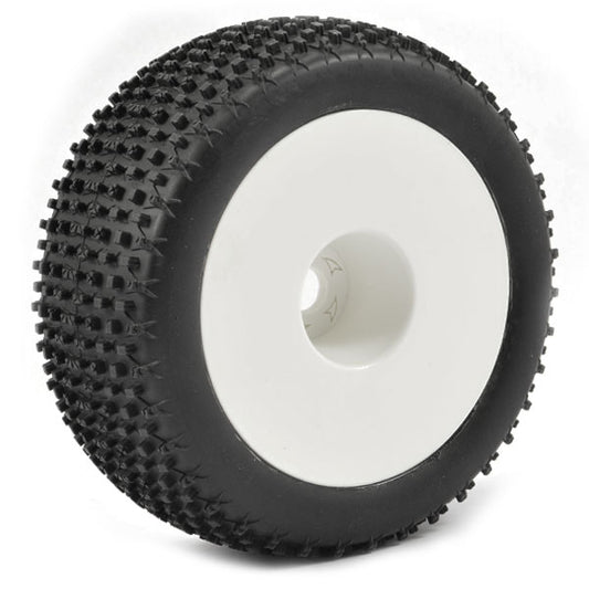 Fastrax 1:8 Truggy X-Block MTd On White Dished 1/2"Offset(Pr) FAST1091WD