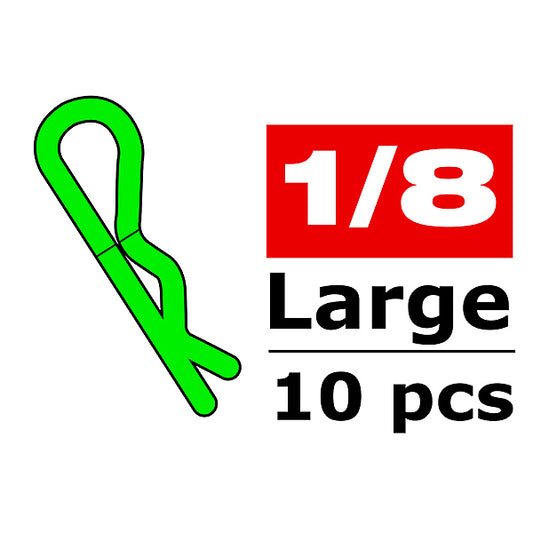 Corally Body Clips 45 Bent Large Green 10pcs C-35120