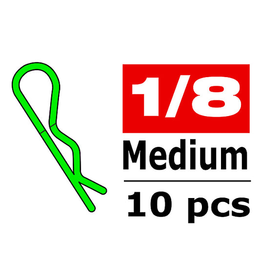Corally Body Clips 45 Bent Medium Green 10pcs C-35110