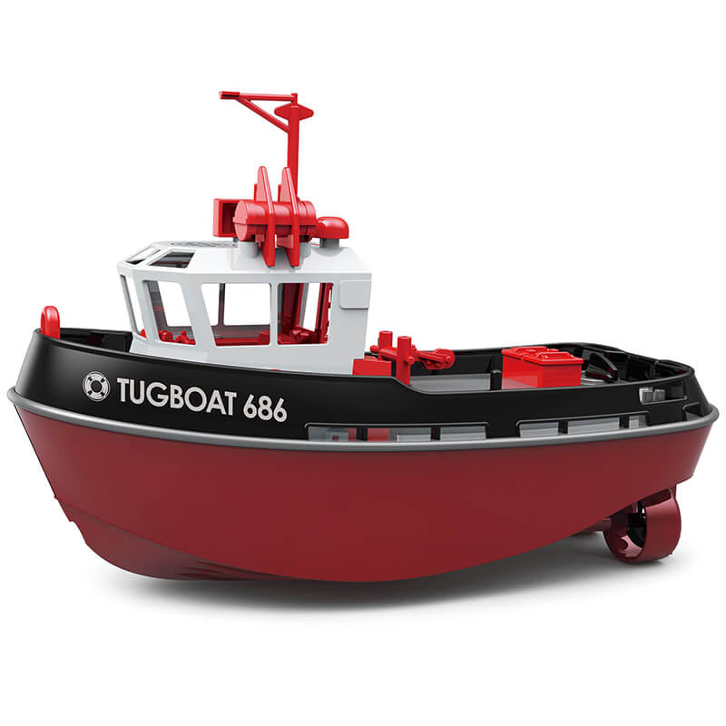 Heng Long 1/72 RTR RC Boat Tugboat 686 2.4Ghz 230mm Length Black HL3800-B