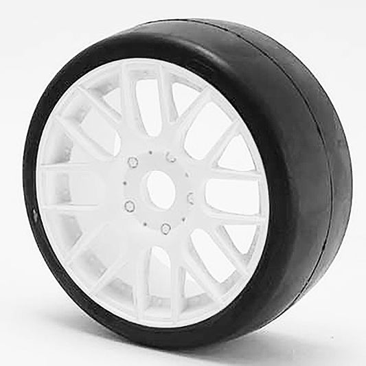 Sweep 1:8 GT R2 Pro Compound Slick Glued 55Deg/White Wheel GTR2-55EW16P