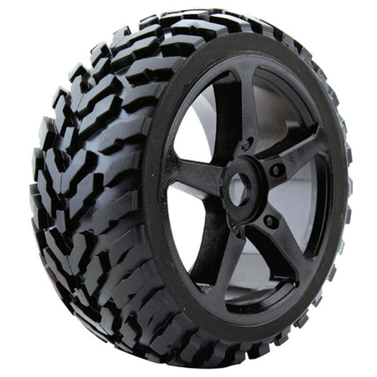 Fastrax 1:8 Truggy Arrow MTd On 5-Spoke Black 0 Offset(Pr) FAST1096B-0