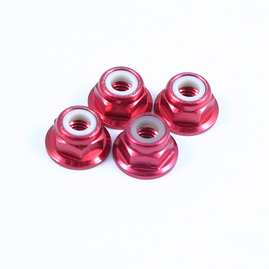 Fastrax M4 Red Flanged Locknuts 4Pcs FTM4RF