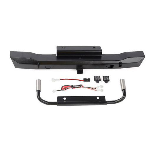 RC4WD Eon Metal Rear Hitch Bumper w/Led & Dual Exhaust for Axial SCX6 Jeep Wrangler Jlu