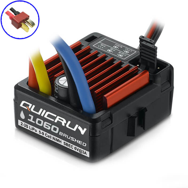 Hobbywing Quicrun 1060 Brushed Sbec Wp ESC (60A) T-Plug HW30120203