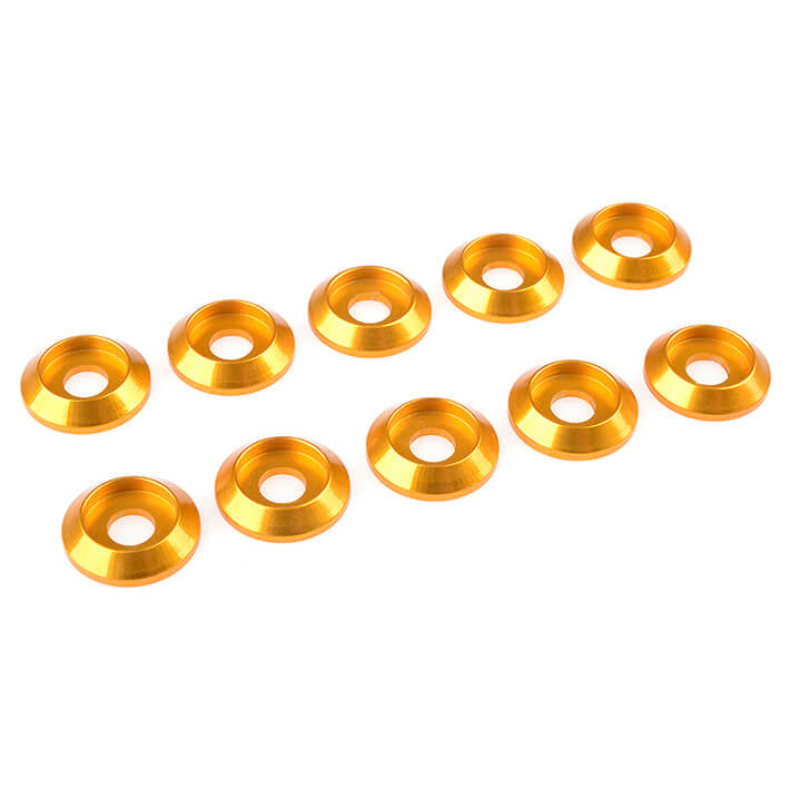 Corally Aluminium Washer for M4 Button Head Screws Od=12mm Gold 10Pcs C-31320