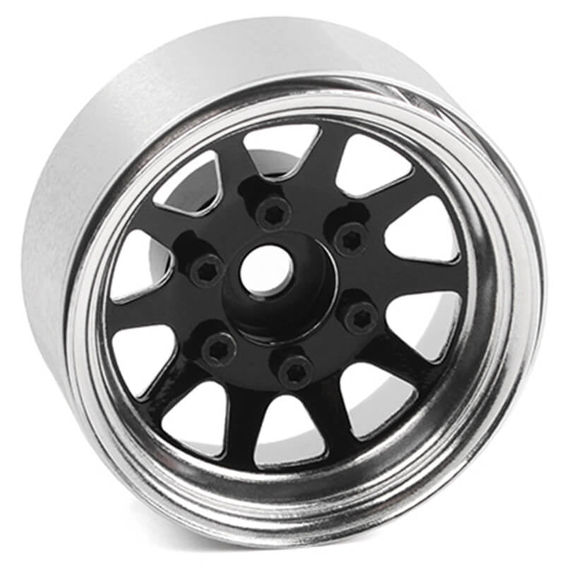 RC4WD Oem 6-Lug Stamped Steel 1.55" Beadlock Wheels (Black & Z-W0337
