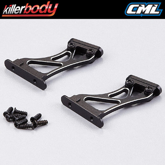 Killerbody Rear Wing Mount 1:10 High (Cnc Aluminium) KB48111HBK