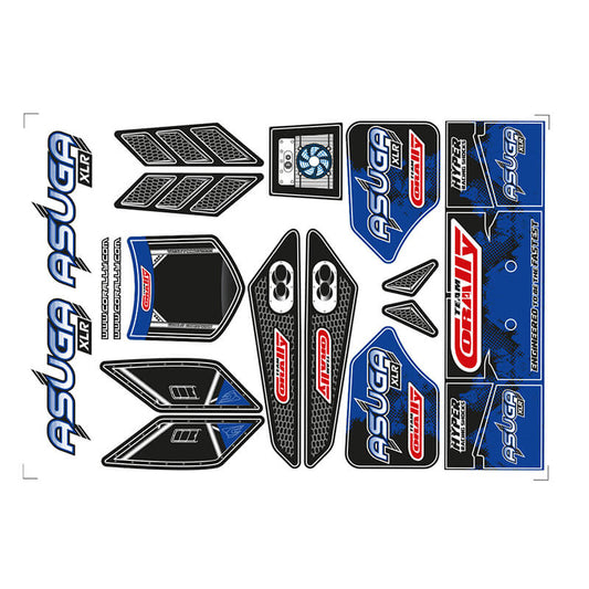 Corally Body Decal Sheet Asuga XLR Blue 1pc C-00180-858-B