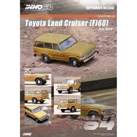Inno64 1:64 Toyota Land Cruiser FJ60, Olive Green IN64FJ60OLGR