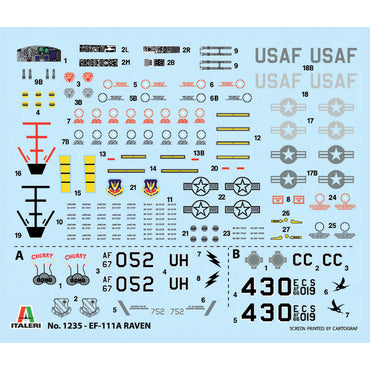 Italeri 1235 EF-111 A Raven 1:72 Model Kit