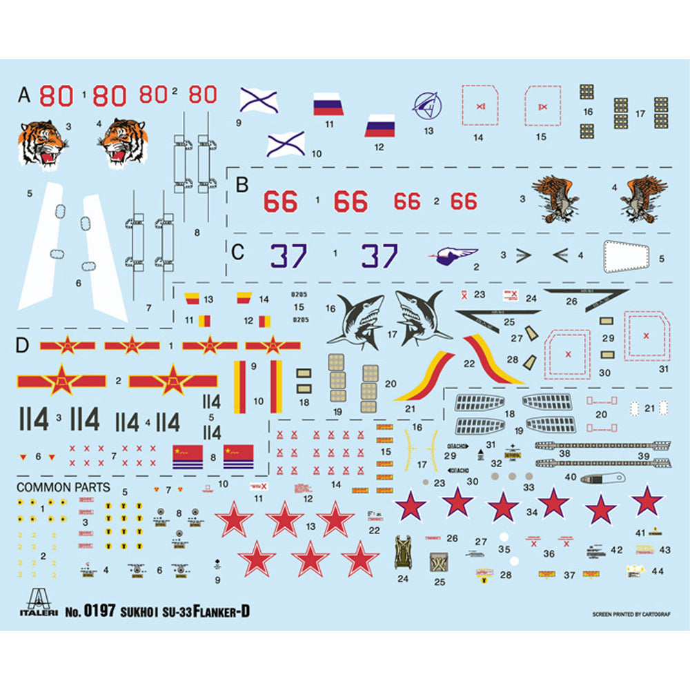 Italeri 197 Su-33 Sea Flanker-D 1:72 Model Kit