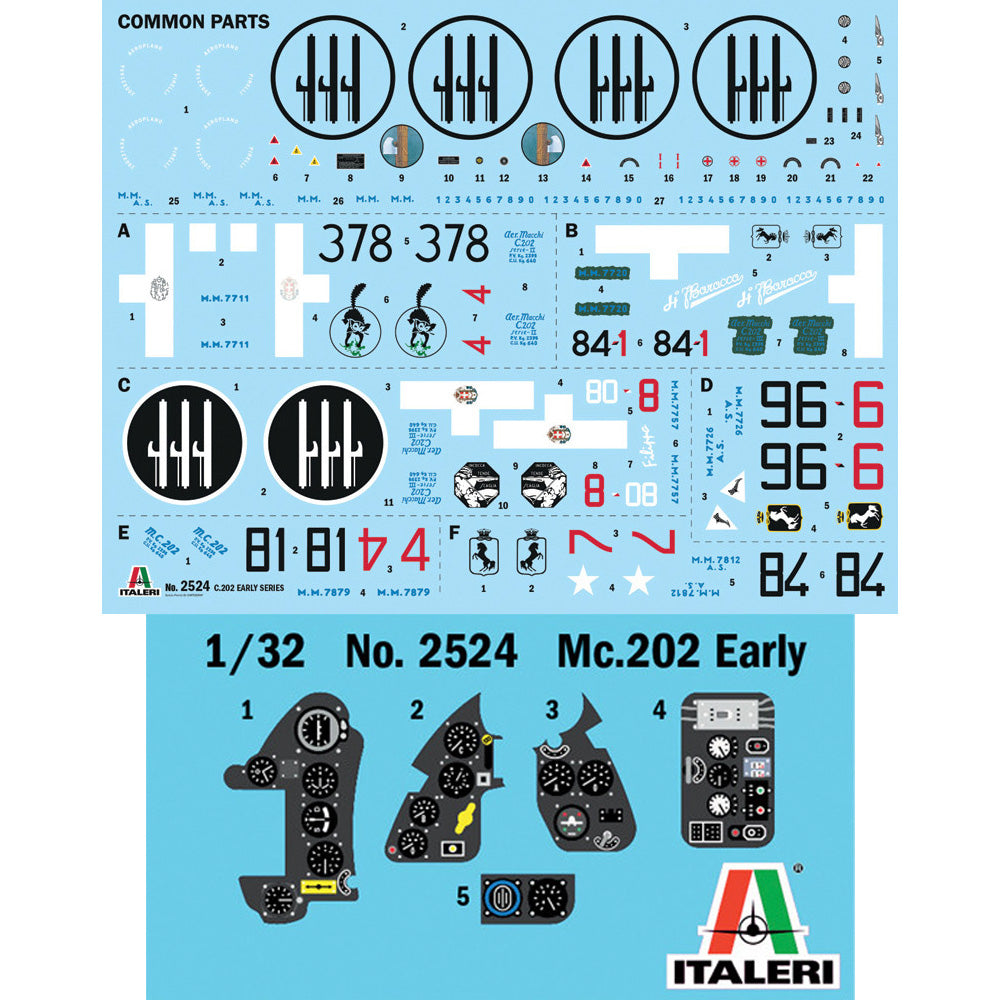 Italeri 2524 Macchi MC.202 Early Series 1:32 Model Kit