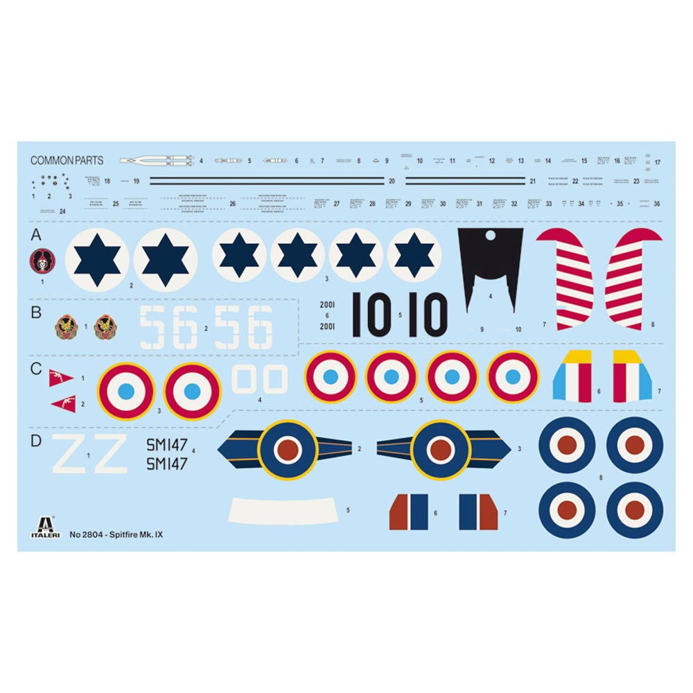 Italeri RAF Supermarine Spitfire Mk.IX 1:48 Plane Plastic Model Kit 2804