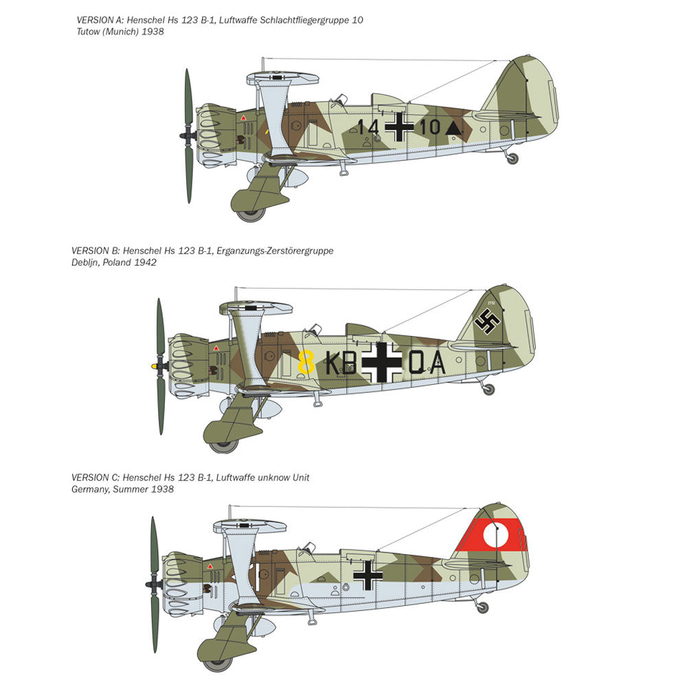 Italeri 2819 Henschel  Hs123 1:48 Plastic Model Aircraft Kit