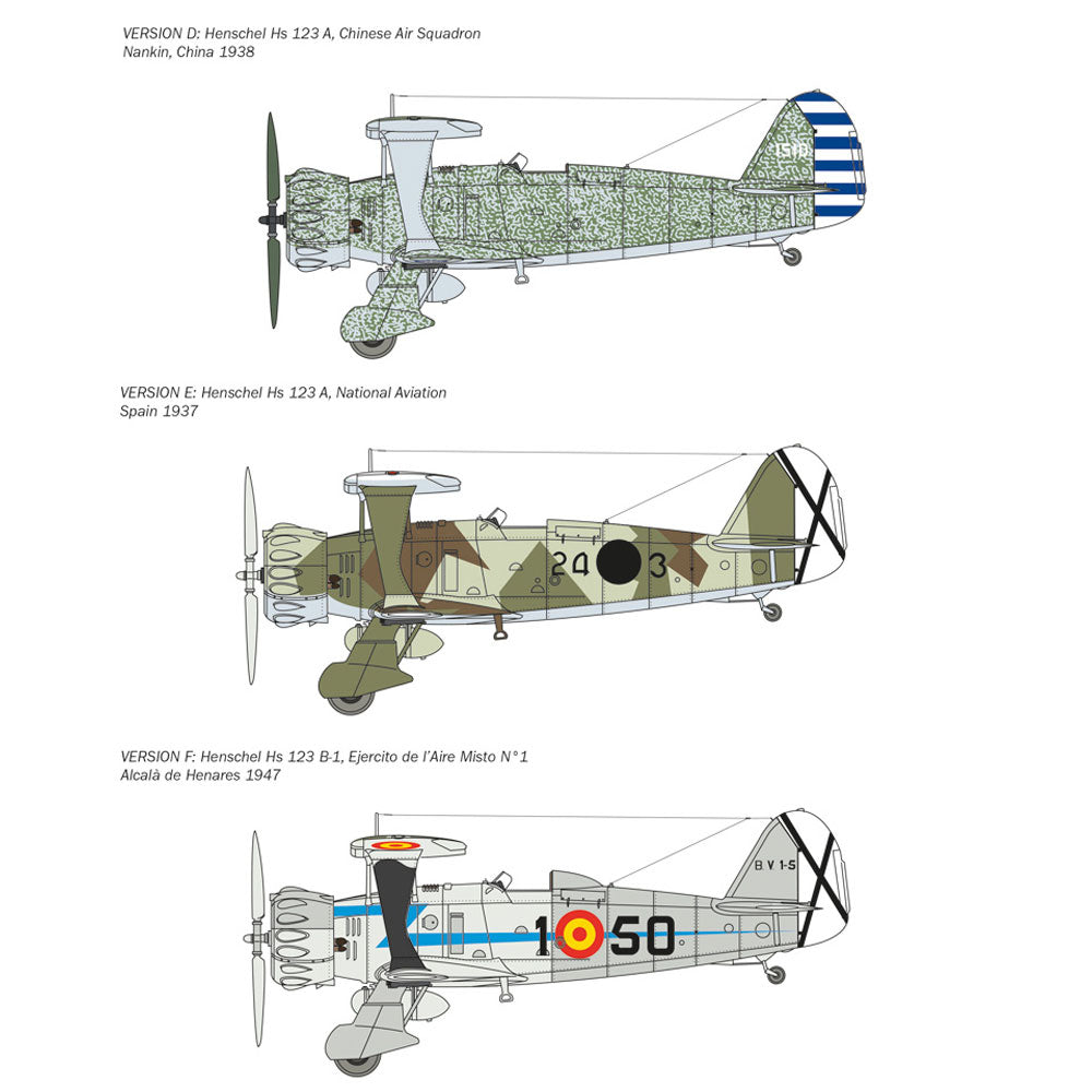 Italeri 2819 Henschel  Hs123 1:48 Plastic Model Aircraft Kit
