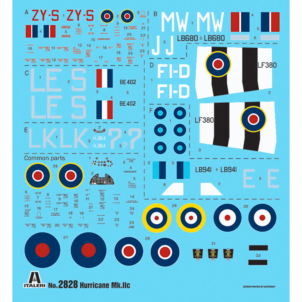 Italeri 2828  Hurricane MK.IIC 1:48  Model Kit
