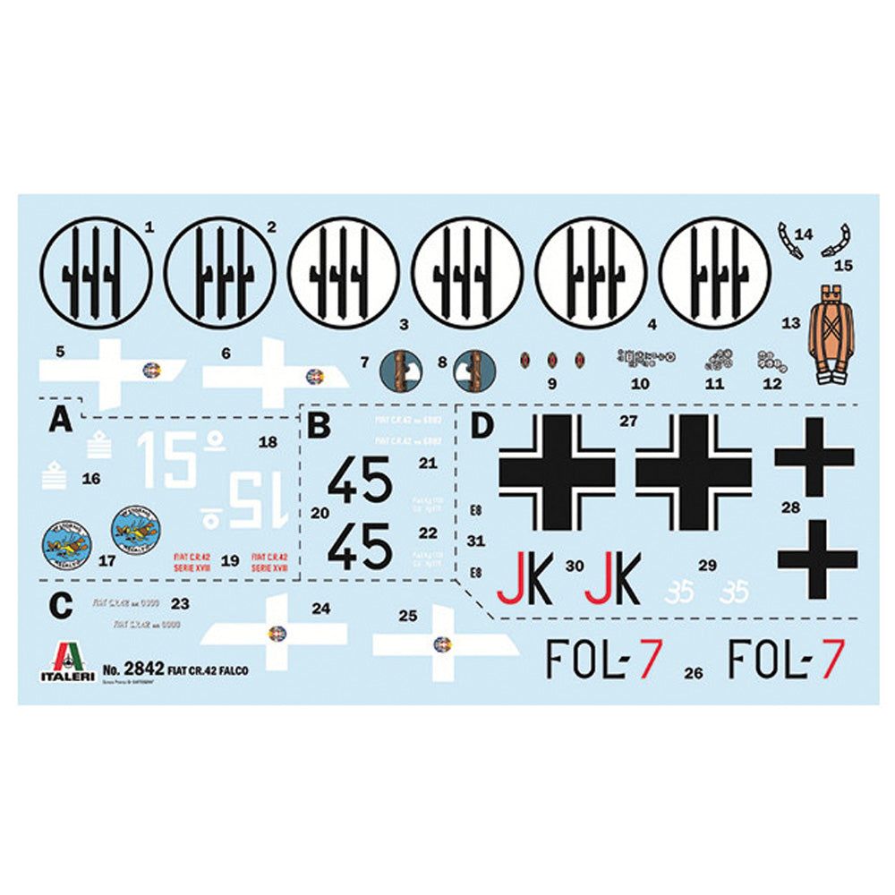 Italeri 2842 FIAT CR.42 Falco Assault/Night Fighter 1:48 Model Kit