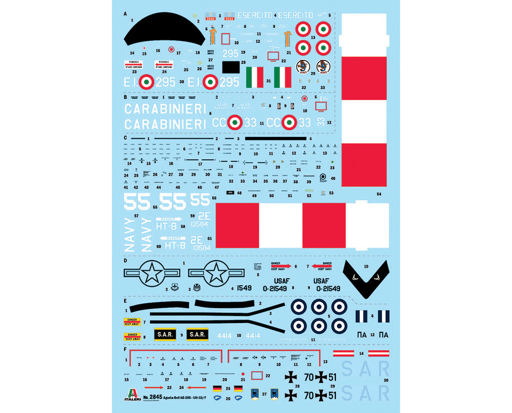 Italeri 2845 AB.205 / UH-1D "SAR" Search & Rescue Helicopter 1:48 Model Kit