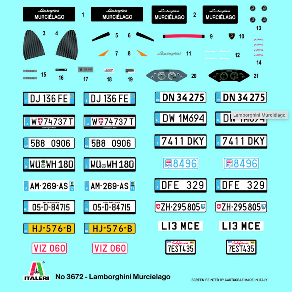 Italeri 3672 Lamborghini Murcielago 1:24 Model Kit