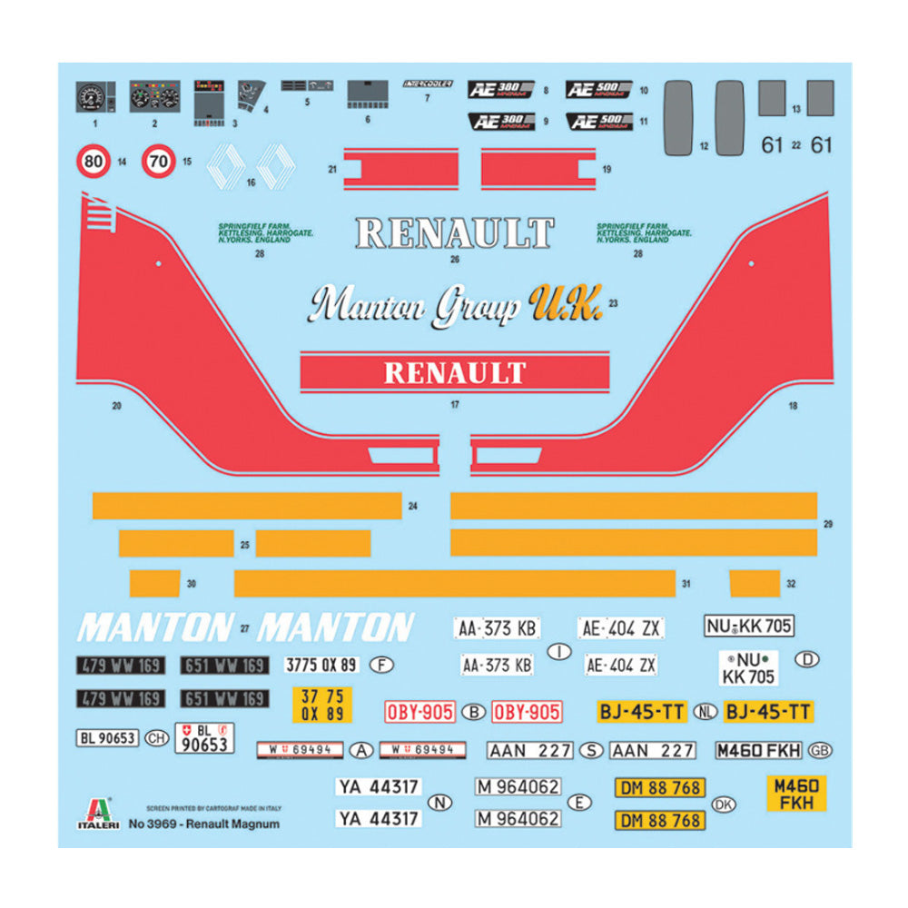 Italeri 3969 Renault AE500 Magnum Truck 1:24 Model Kit