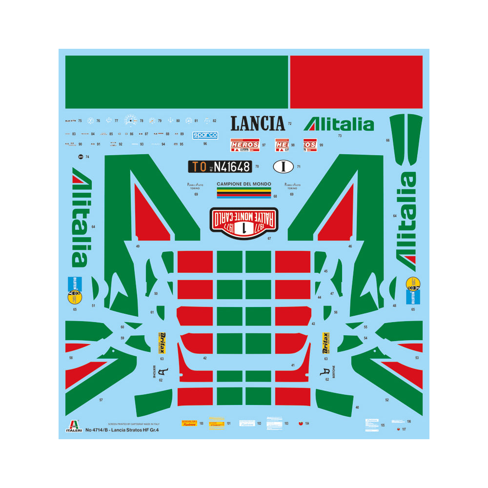 Italeri 4714 Lancia Stratos HF Gr.4 1:12 Model Kit