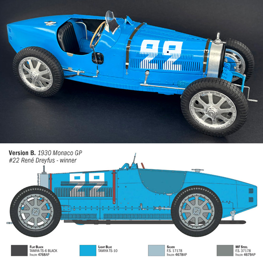 Italeri 4716 Bugatti Type 35B - Targa Florio '29/Monaco GP '30 1:12 Model Kit