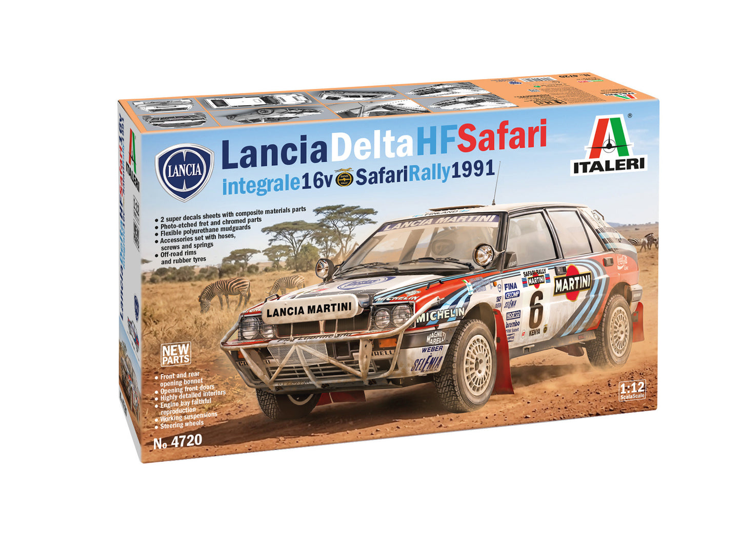 Italeri 4720 Lancia Delta Integrale Safari 16v 1:12 Model Kit