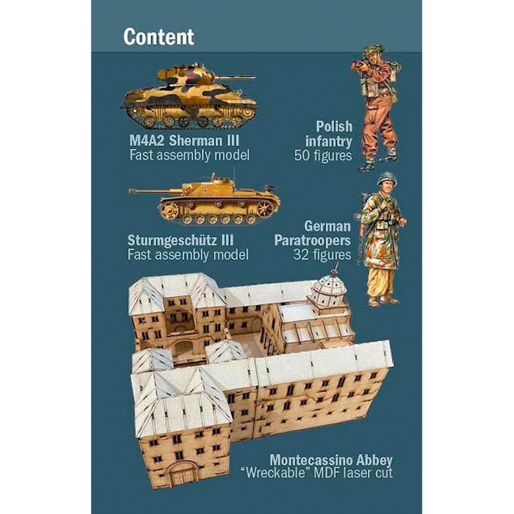 Italeri Monte Cassino 1944 Gustav Line Battle Set 1:72 Plastic Model Kit 6198