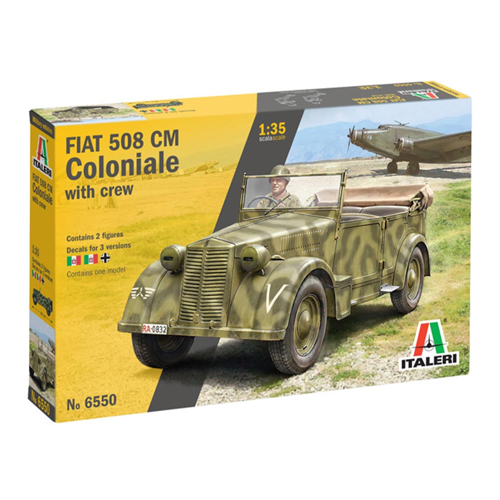 Italeri 6550  Fiat 508 CM Coloniale with Crew 1:35 Plastic Car/Figures Model Kit