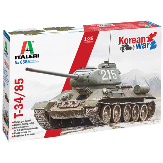 Italeri T-34/85 Korean War 1:35 - Plastic Model Tank Kit 6585